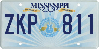 MS license plate ZKP811