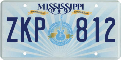 MS license plate ZKP812