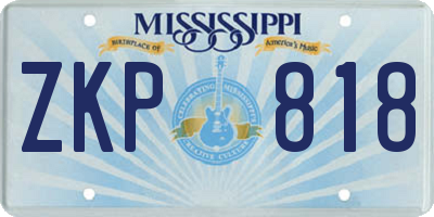 MS license plate ZKP818