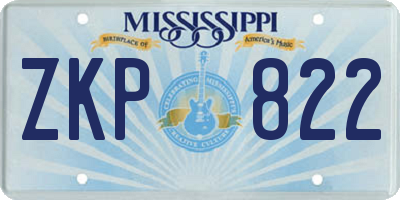 MS license plate ZKP822