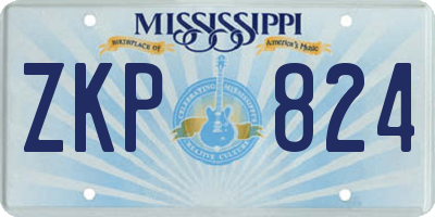 MS license plate ZKP824