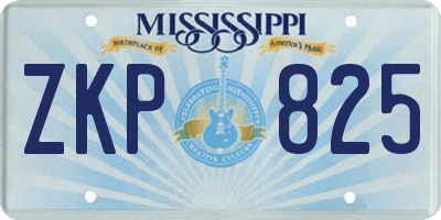 MS license plate ZKP825