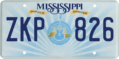 MS license plate ZKP826