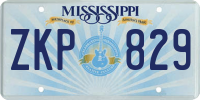 MS license plate ZKP829