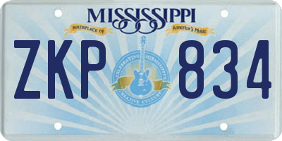 MS license plate ZKP834