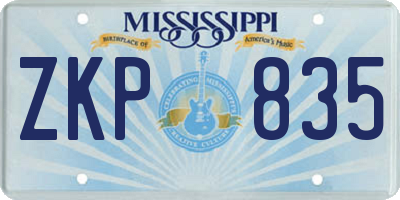 MS license plate ZKP835