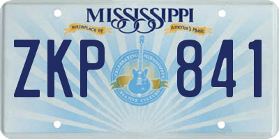 MS license plate ZKP841