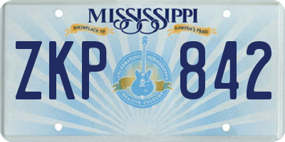 MS license plate ZKP842