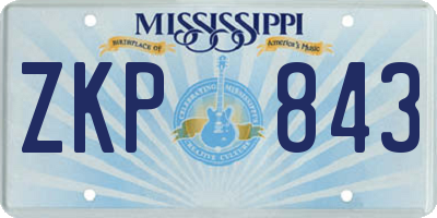 MS license plate ZKP843