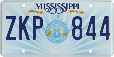 MS license plate ZKP844