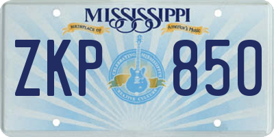 MS license plate ZKP850