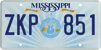 MS license plate ZKP851