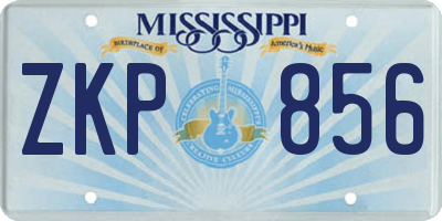 MS license plate ZKP856