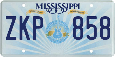 MS license plate ZKP858