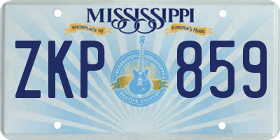 MS license plate ZKP859
