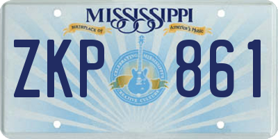MS license plate ZKP861