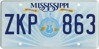 MS license plate ZKP863