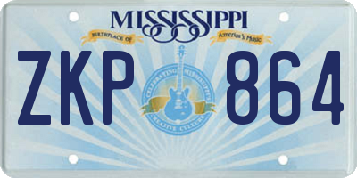 MS license plate ZKP864