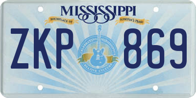 MS license plate ZKP869