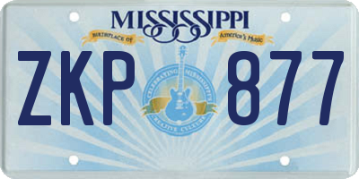 MS license plate ZKP877