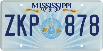 MS license plate ZKP878