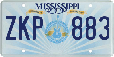 MS license plate ZKP883
