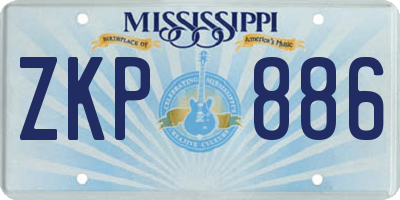 MS license plate ZKP886