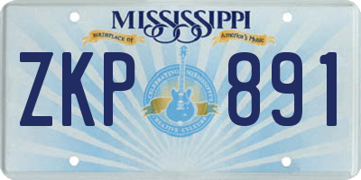 MS license plate ZKP891