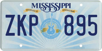 MS license plate ZKP895