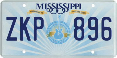 MS license plate ZKP896