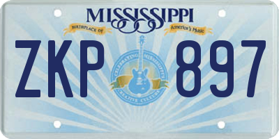 MS license plate ZKP897