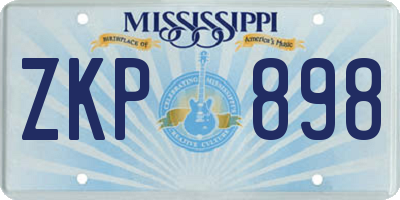 MS license plate ZKP898
