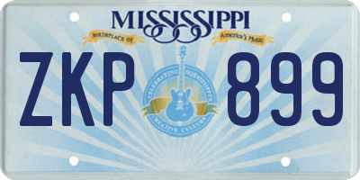 MS license plate ZKP899