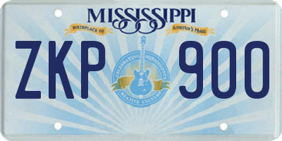 MS license plate ZKP900