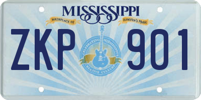 MS license plate ZKP901