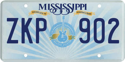 MS license plate ZKP902