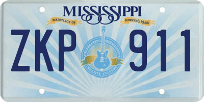 MS license plate ZKP911