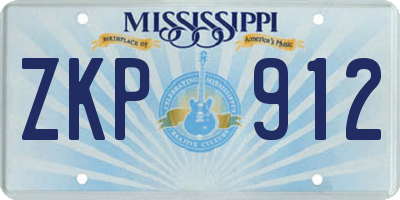 MS license plate ZKP912