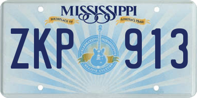 MS license plate ZKP913