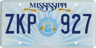 MS license plate ZKP927