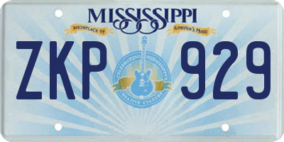 MS license plate ZKP929