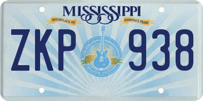 MS license plate ZKP938