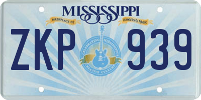 MS license plate ZKP939