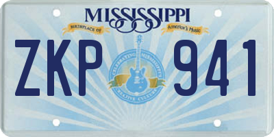 MS license plate ZKP941