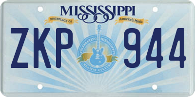 MS license plate ZKP944