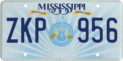 MS license plate ZKP956
