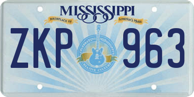 MS license plate ZKP963