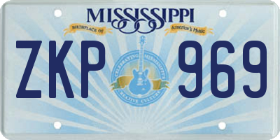 MS license plate ZKP969