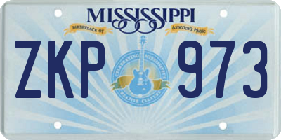 MS license plate ZKP973