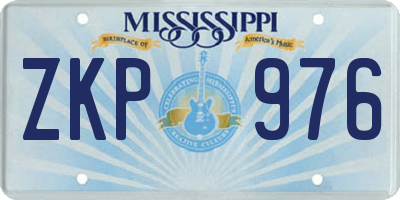 MS license plate ZKP976